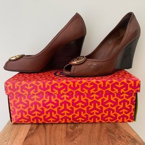 Tory Burch Open Toe Wedge